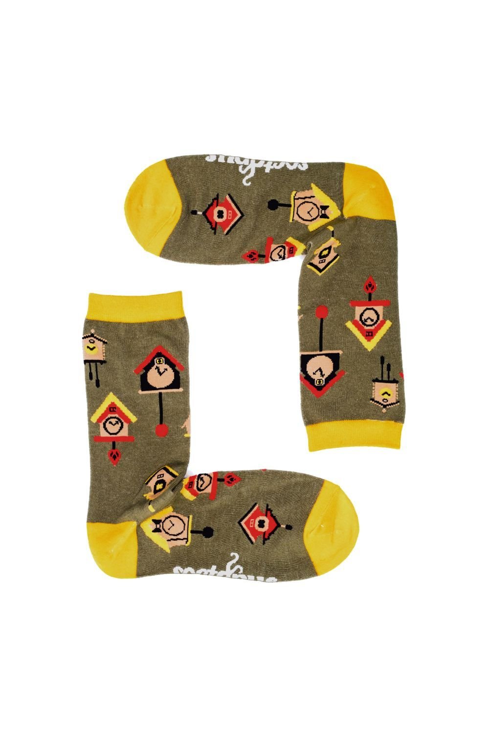 Soctopus Soctopus Men's Bird Pattern Novelty Cotton Socks for Adults in Bottle Green - 3