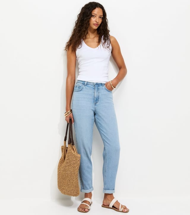 New Look Women's Blue High Waisted Tori Mom Jeans New Look - 3