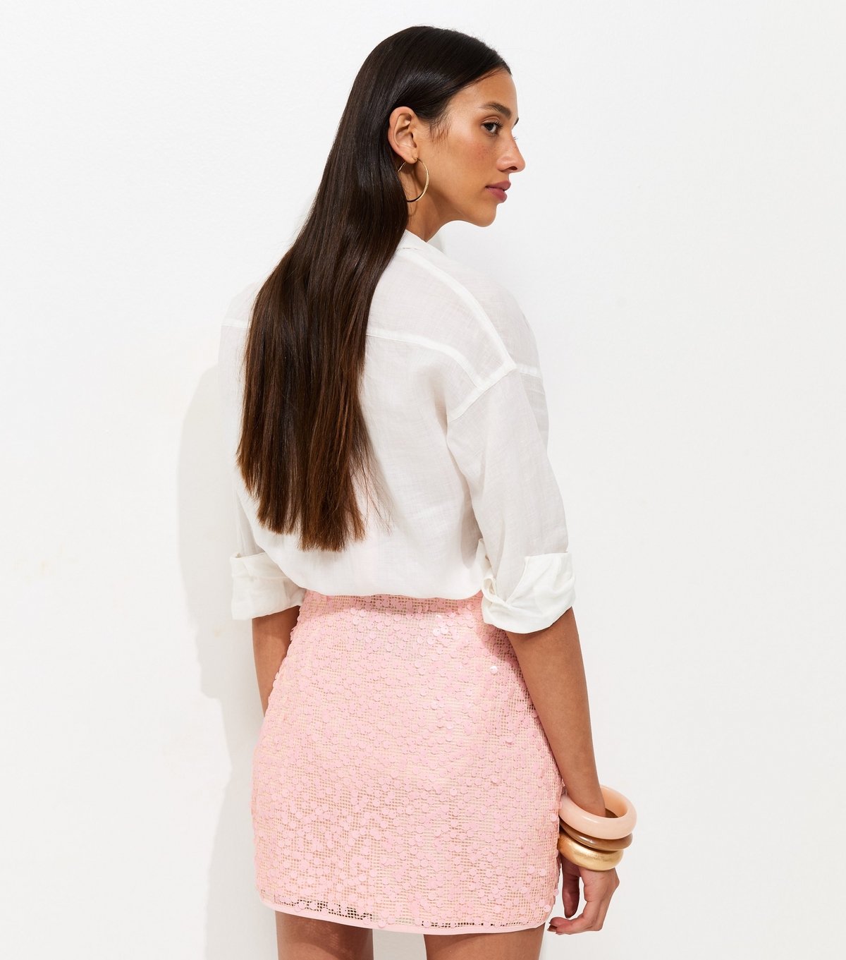 New Look Women's Pink Sequinned Mini Skirt New Look - 4