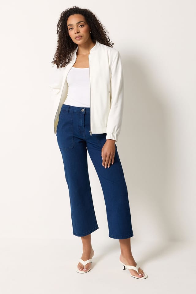 M&Co M&Co Women's Bomber Jacket in Ivory - 2