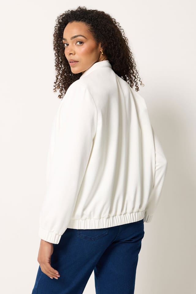M&Co M&Co Women's Bomber Jacket in Ivory - 3