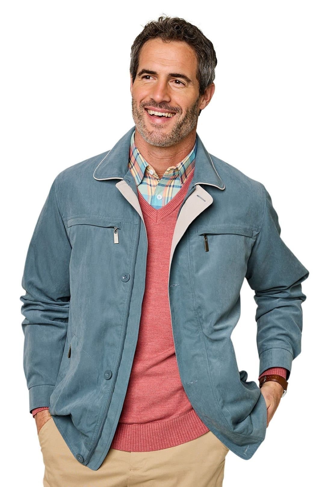 Aldon Aldon Men's Micromoss Woven Blouson Style Showerproof Jacket in Dark Green