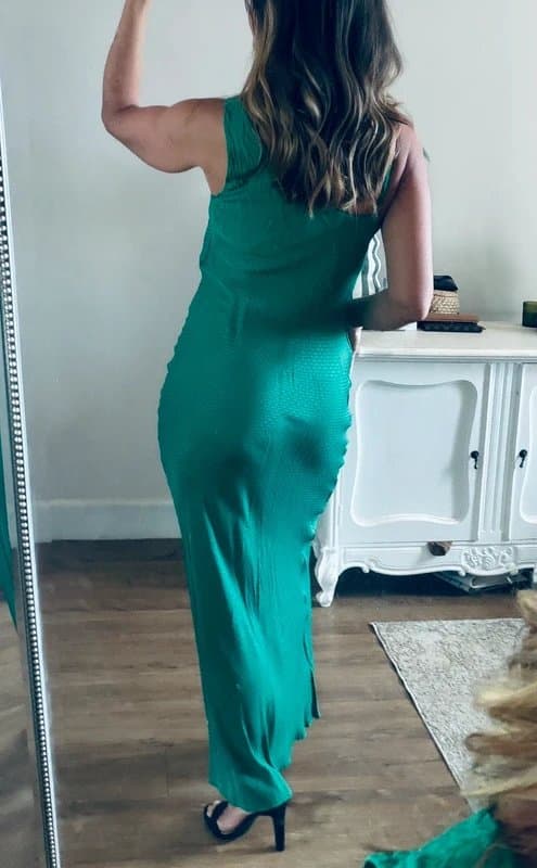 Nobodys Child Nobody’s Child green satin feel cami midi dress size 10