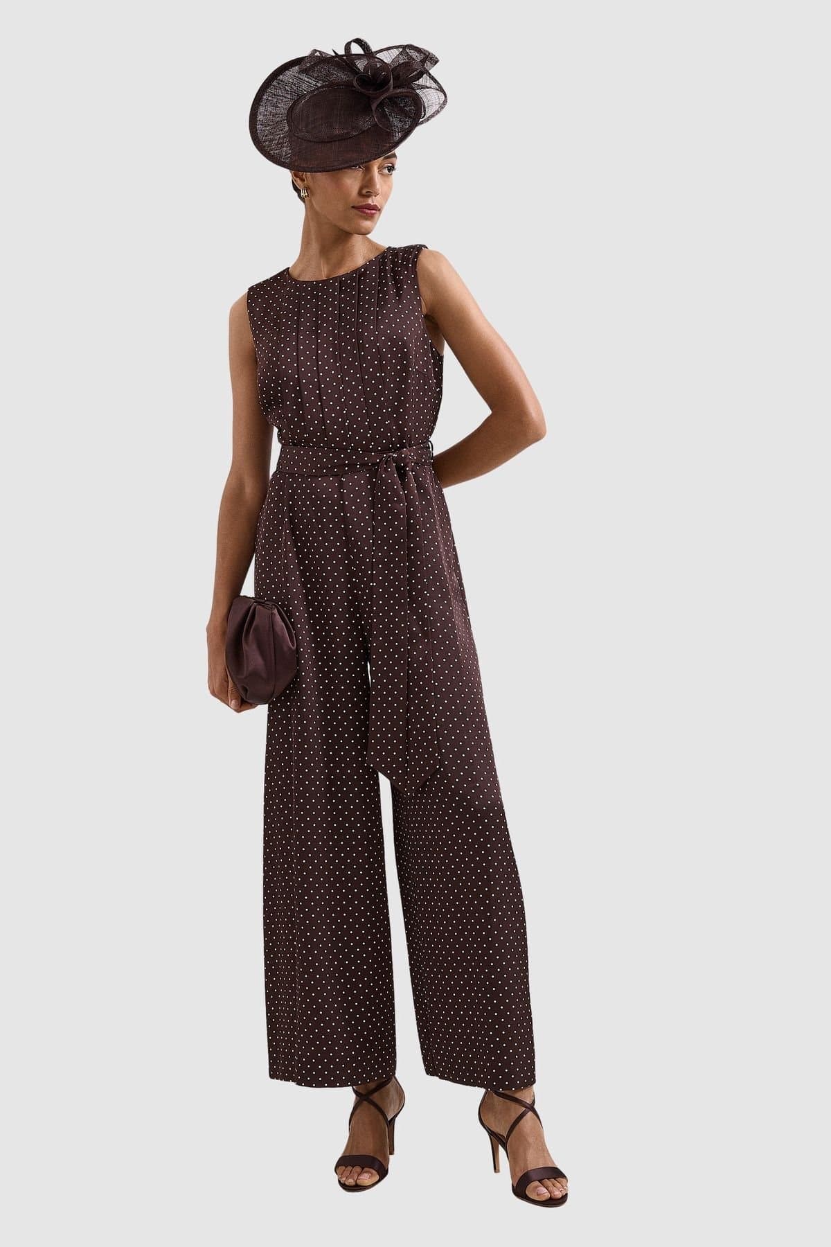 Phase Eight Phase Eight Women's Petite Janine Wide Leg Jumpsuit in Chocolate
