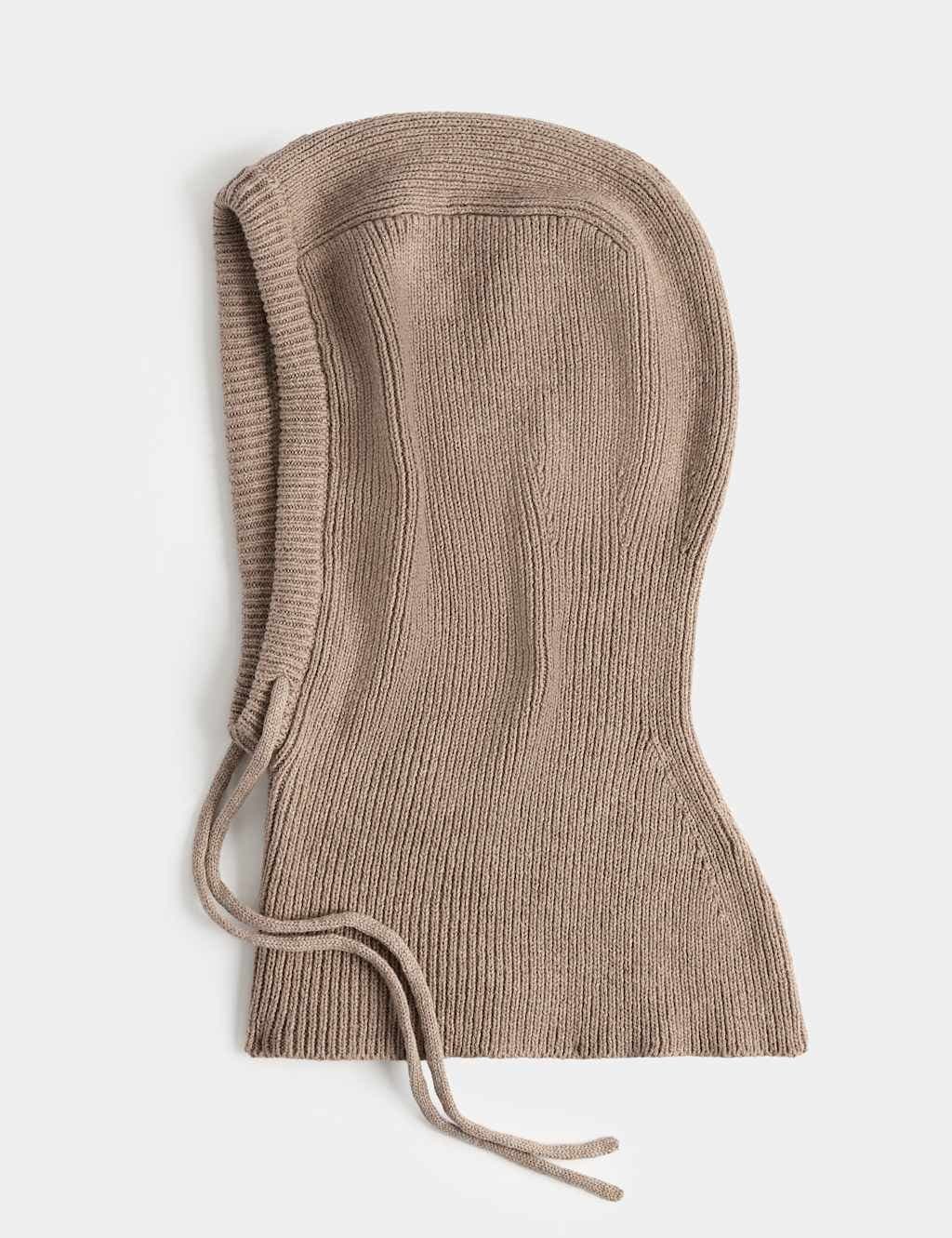 Marks & Spencer M&S Knitted Balaclava with Wool Taupe