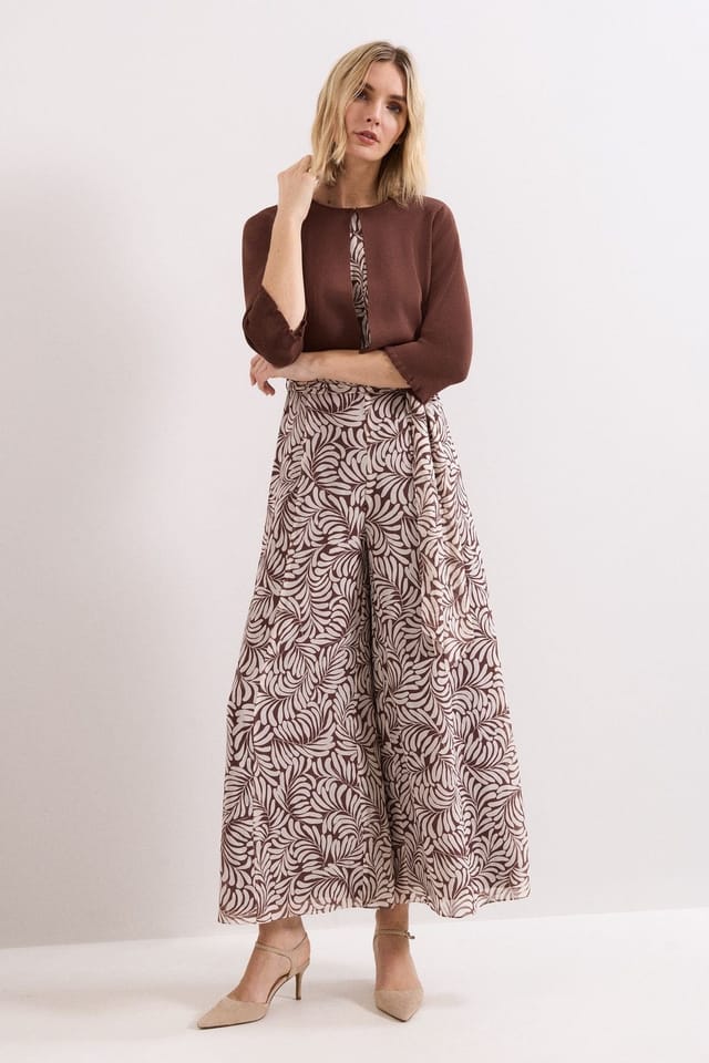 Phase Eight Phase Eight Women's Mimi Knitted Cropped Cardigan in Chocolate - 3