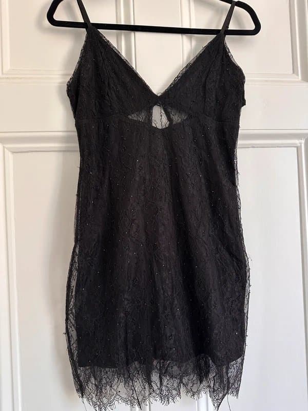 Bershka Embellished lace mini dress