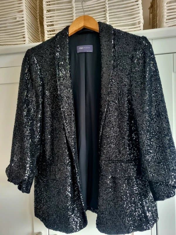 Marks & Spencer M&S Collection, Ladies. Black, sparkling jacket. Size 14