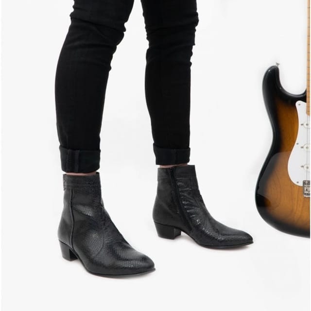 Club Cubano Club Cubano Men's Emmanuel Zip Cuban Heel Ankle Boots in Black - 2