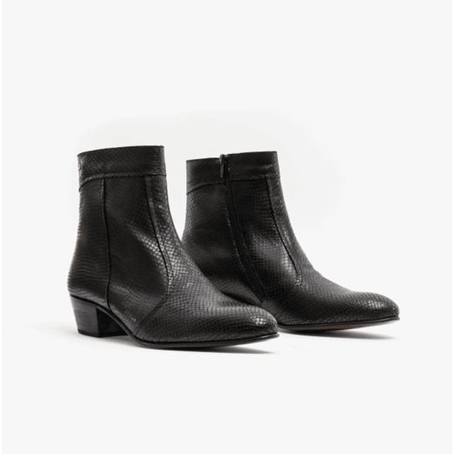 Club Cubano Club Cubano Men's Emmanuel Zip Cuban Heel Ankle Boots in Black - 3