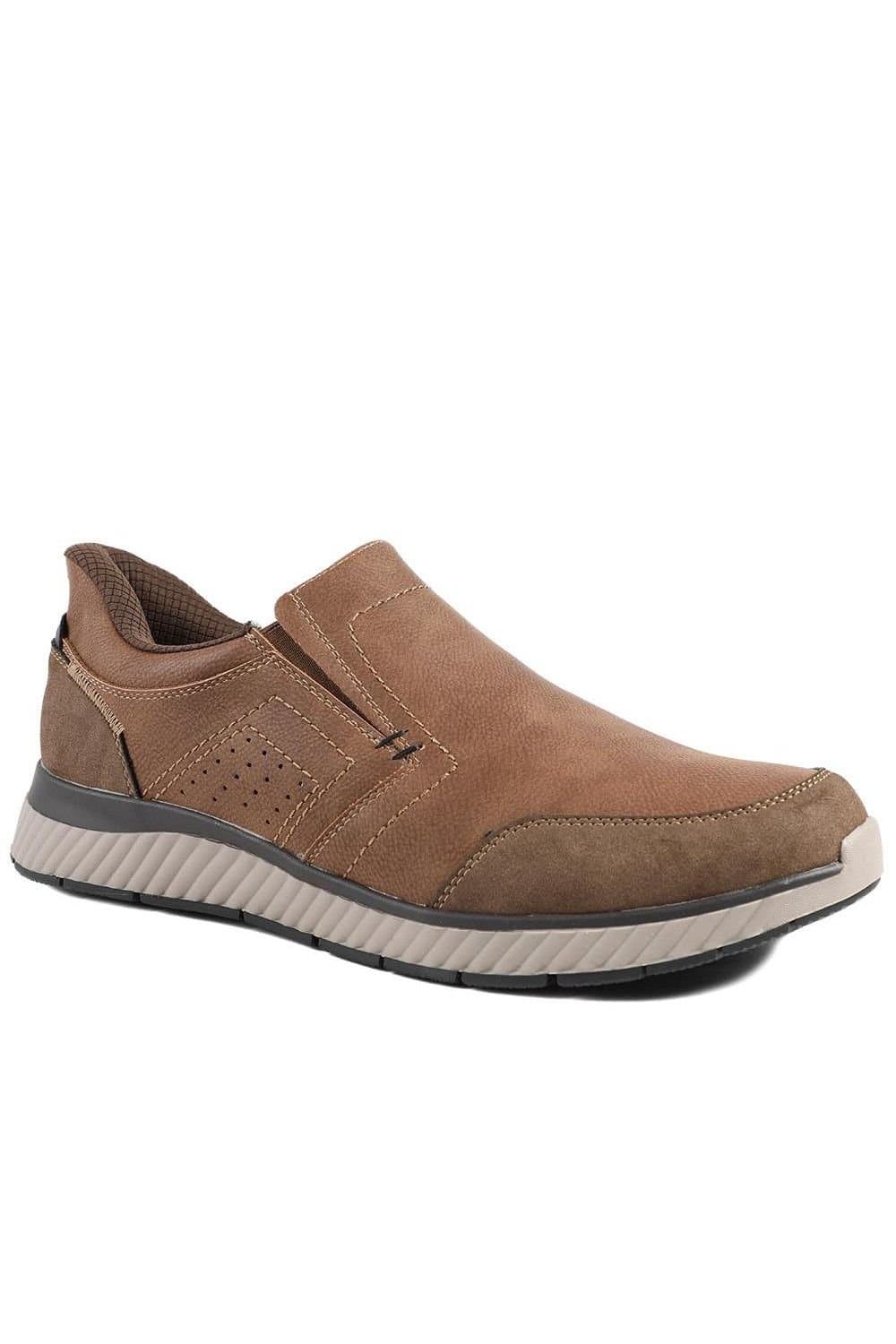Pavers Pavers Men's Easy Step In Casual Laceless Shoes in Brown