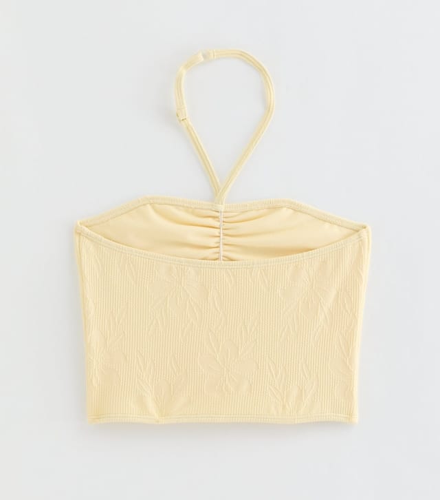 New Look Girls' Light Yellow Ruched Front Tankini Swim Set New Look - 2