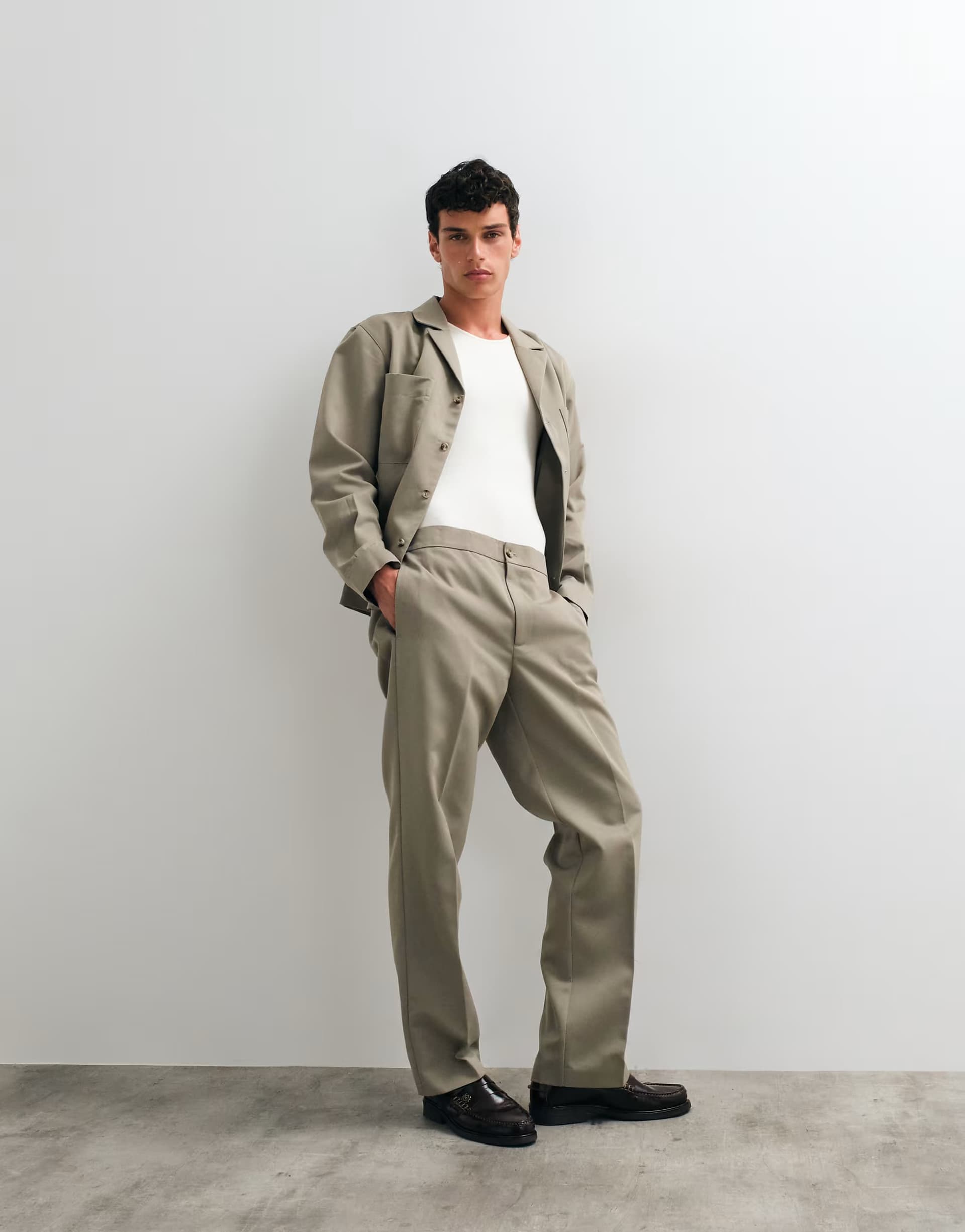ASOS ASOS DESIGN smart co-ord straight trousers in sage