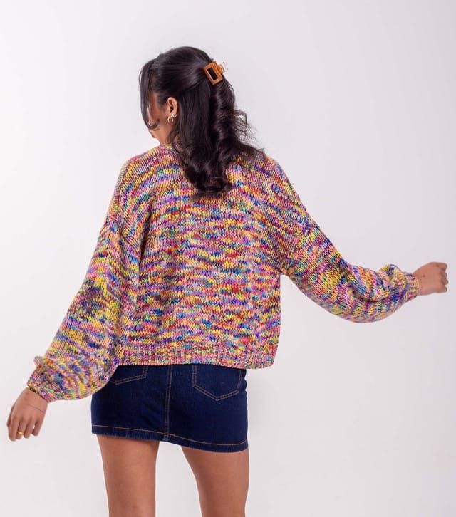 Sunshine Soul Women's Multi Coloured Balloon Sleeve Cardigan Sunshine Soul New Look - 3