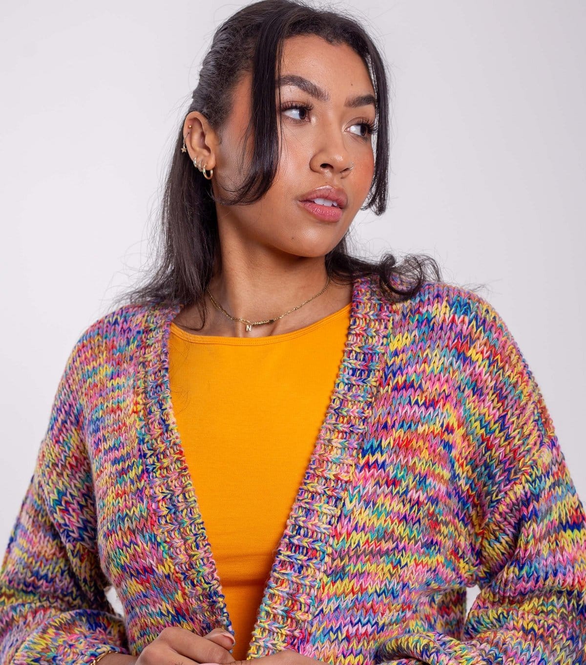 Sunshine Soul Women's Multi Coloured Balloon Sleeve Cardigan Sunshine Soul New Look - 4