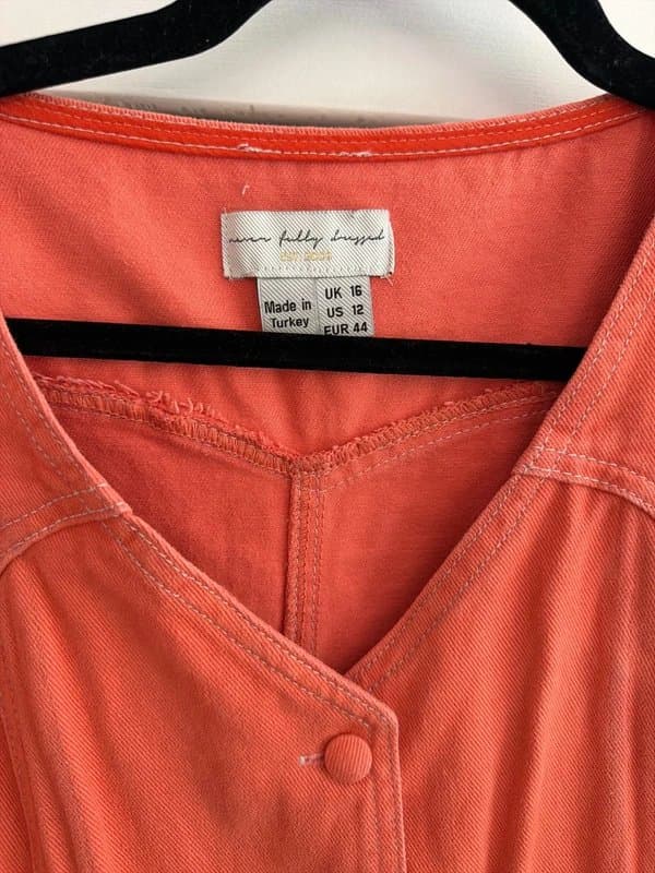 Never Fully Dressed Never fully dressed orange denim playsuit size 16