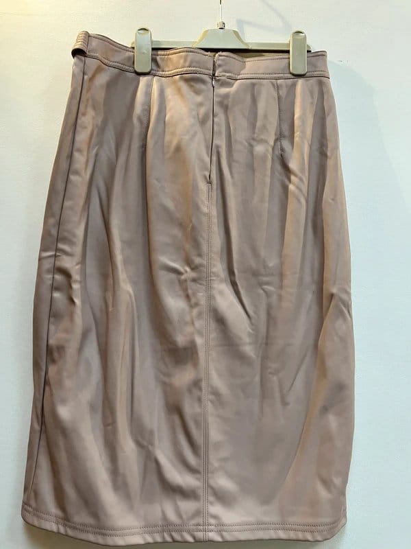 New Look Blush Pink Faux Leather Pencil Skirt Size 12