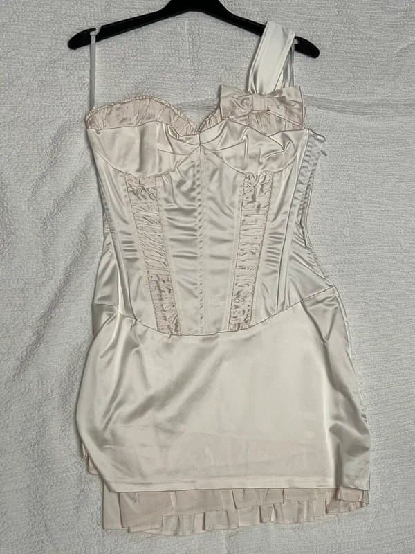 Diva Catwalk White Satin mini corset dress from Diva catwalk
