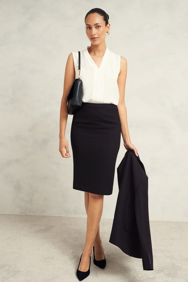 Hobbs London Hobbs London Women's Mia High-Waisted Pencil Skirt in Black - 3