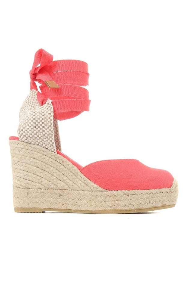 Jones Bootmaker Jones Bootmaker Women's Alyssa Wedge Espadrille Sandals in Coral - 2
