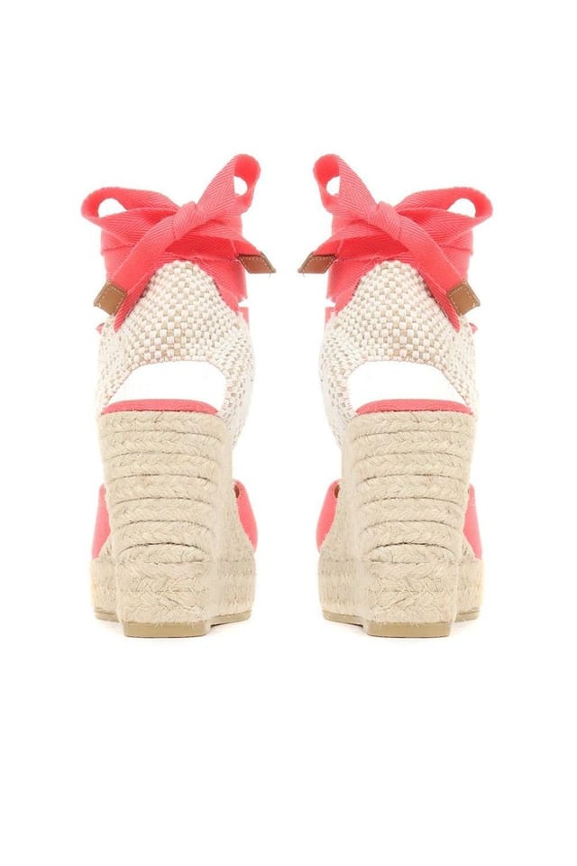 Jones Bootmaker Jones Bootmaker Women's Alyssa Wedge Espadrille Sandals in Coral - 3