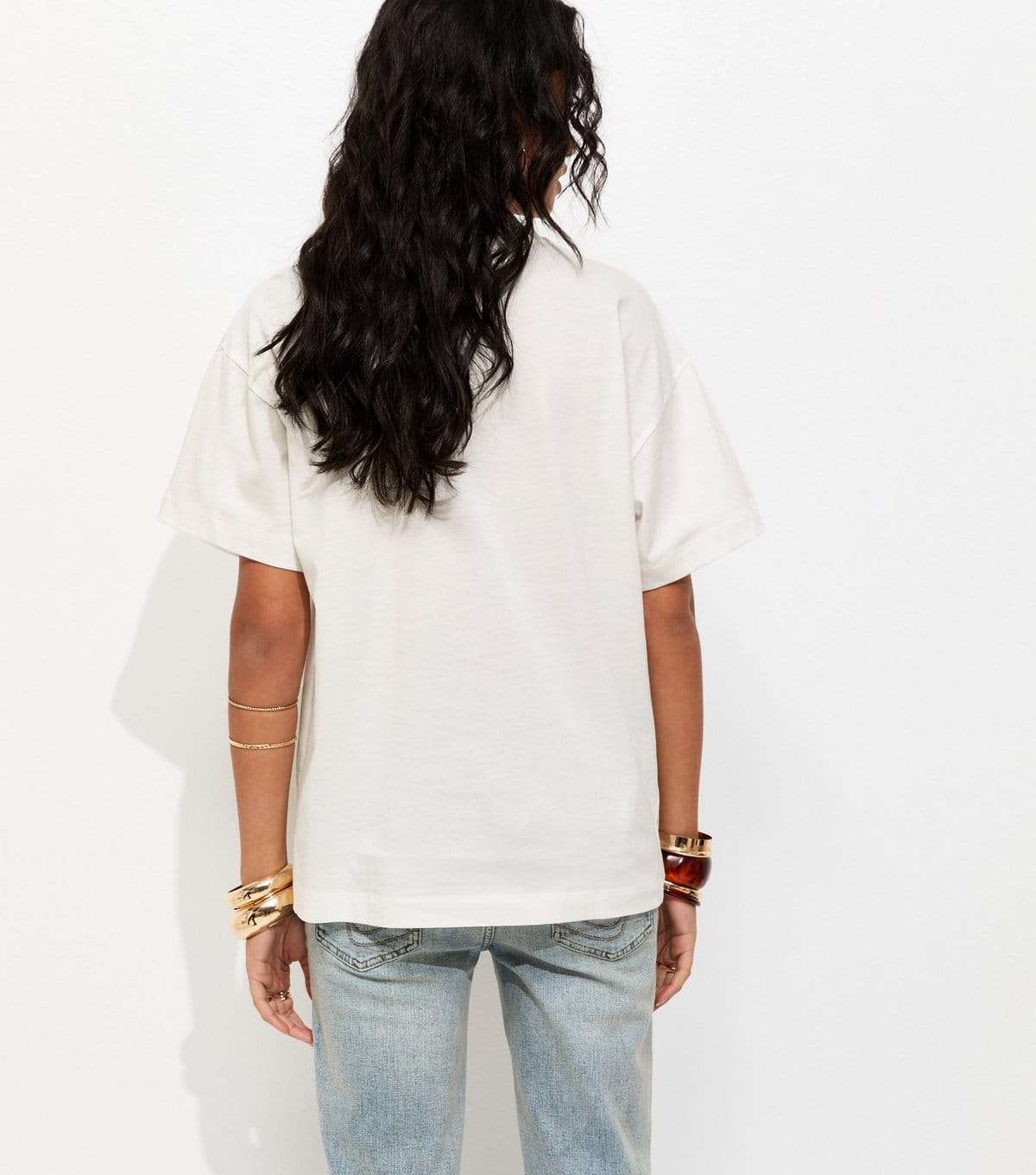 New Look Women's Off White Cotton Fleetwood Mac Oversized T-Shirt New Look - 4