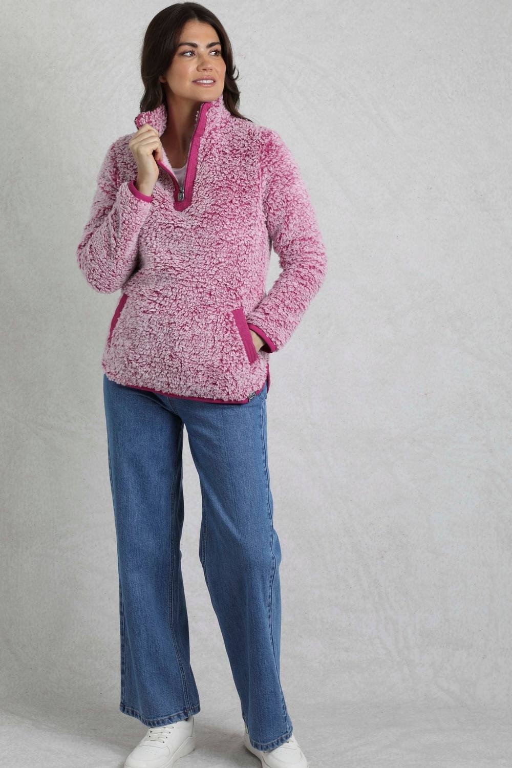 Weird Fish Weird Fish Women's Madi Cosy 1/4 Zip Fleece in Raspberry - 2