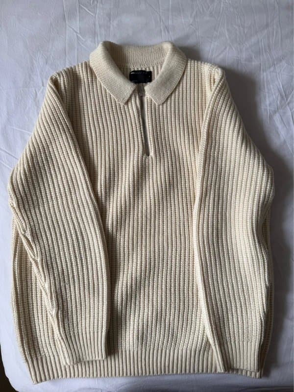 ASOS ASOS Men’s quarter zip sweater in cream