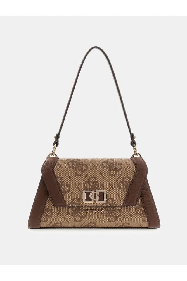 Guess Guess Women's Karnilla Logo Flap Shldr Bag Latte - 2