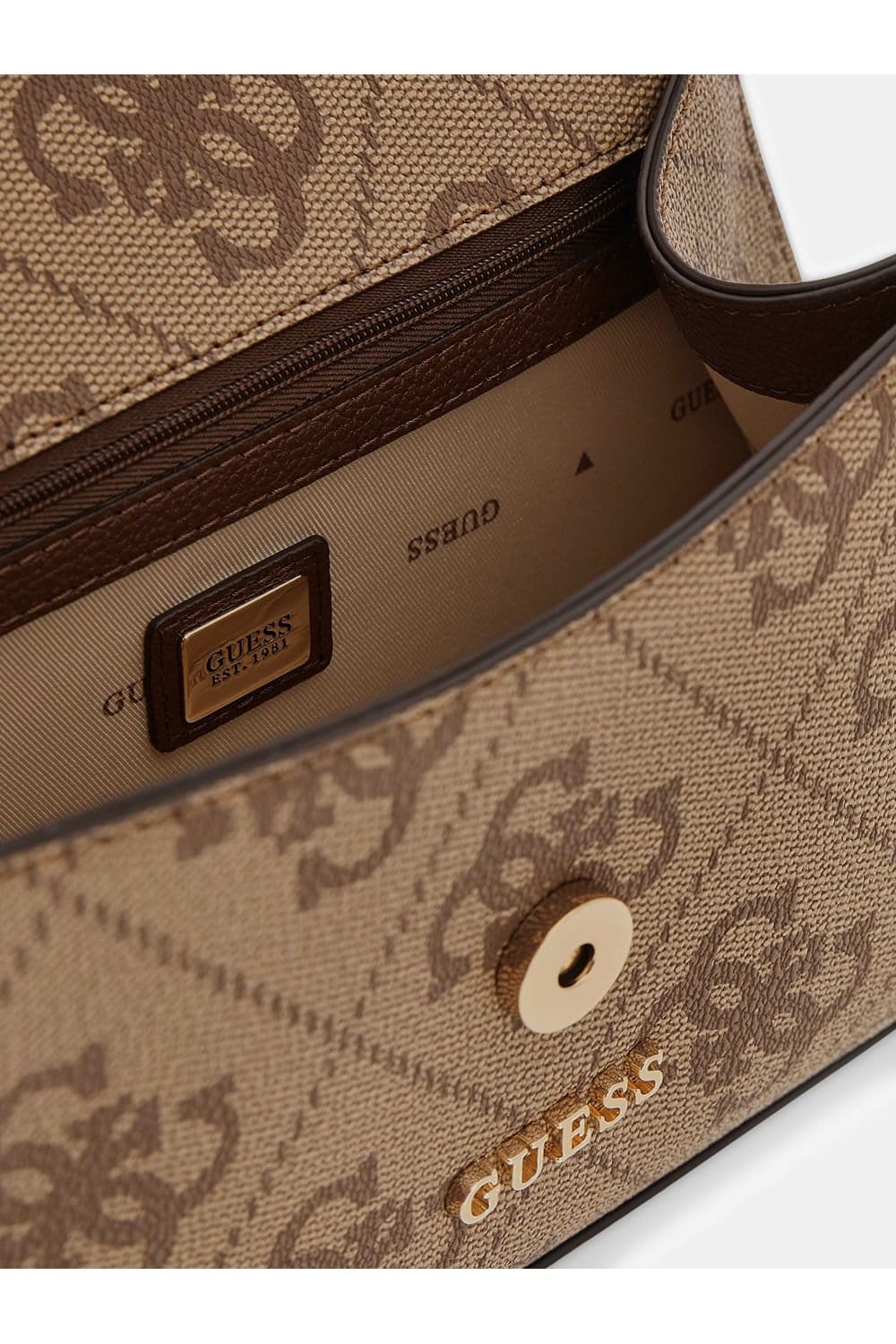 Guess Guess Women's Karnilla Logo Flap Shldr Bag Latte - 4