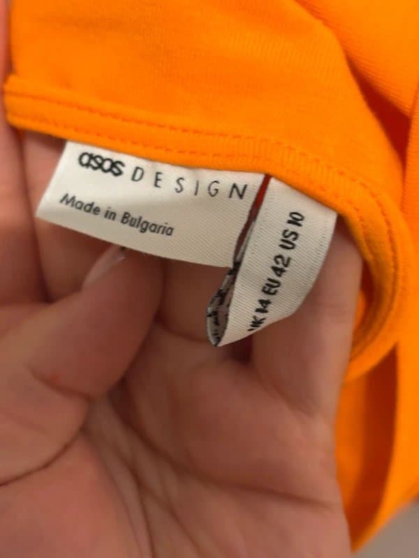 ASOS Design Orange square neck halter top