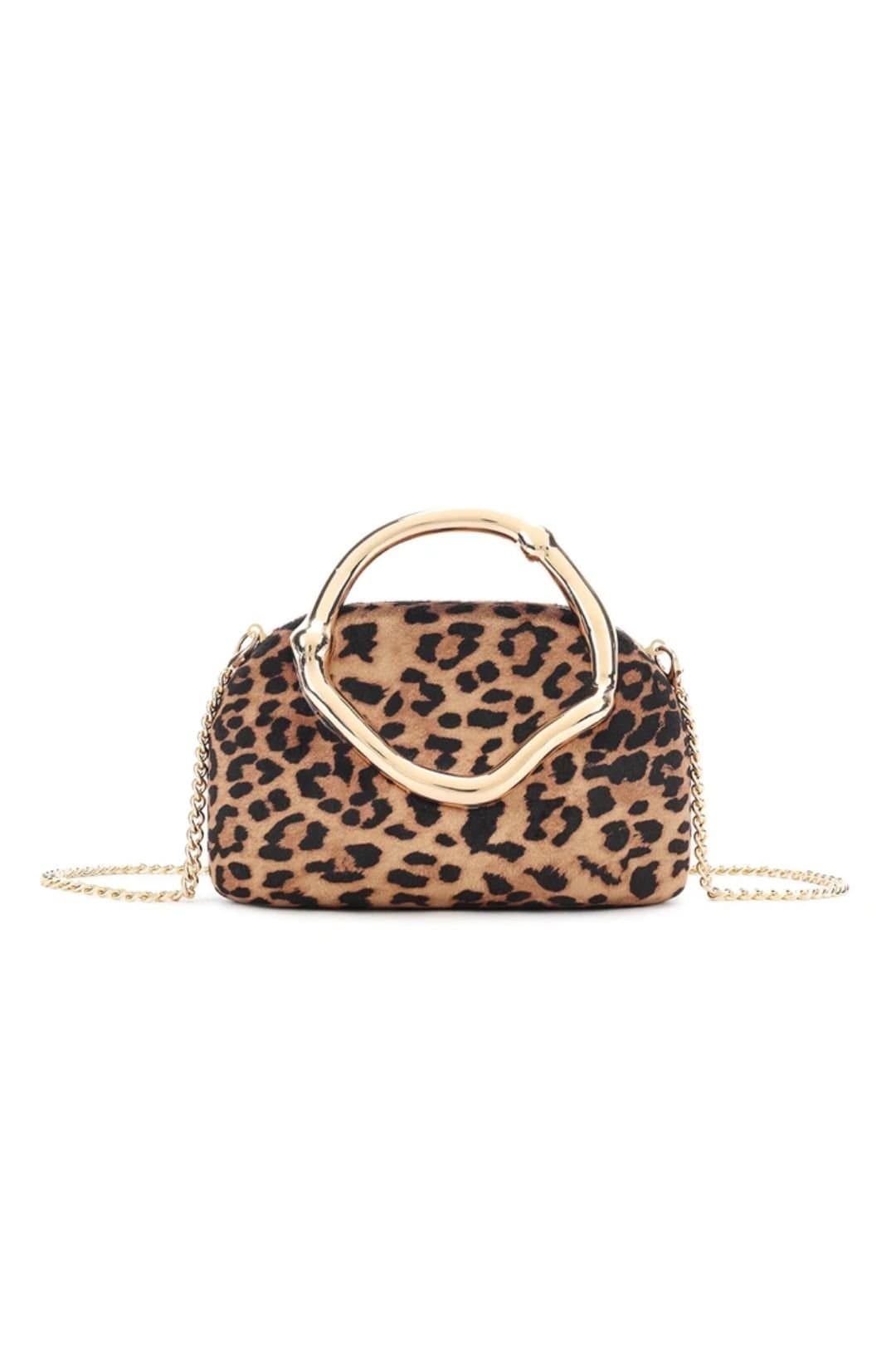 Aftershock London Aftershock London Women's Leopard Print Clutch Bag with Handle Design
