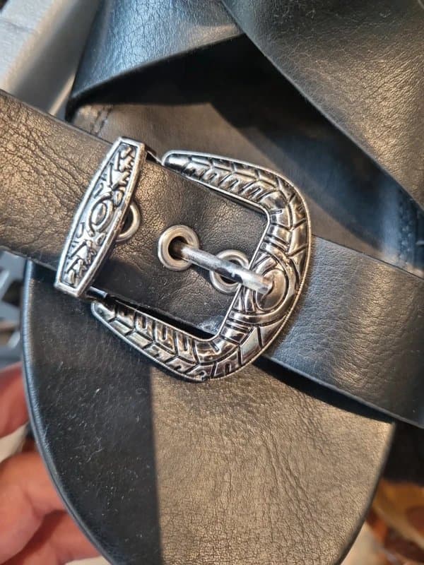 ASOS Asos Design black sandals with silver buckle