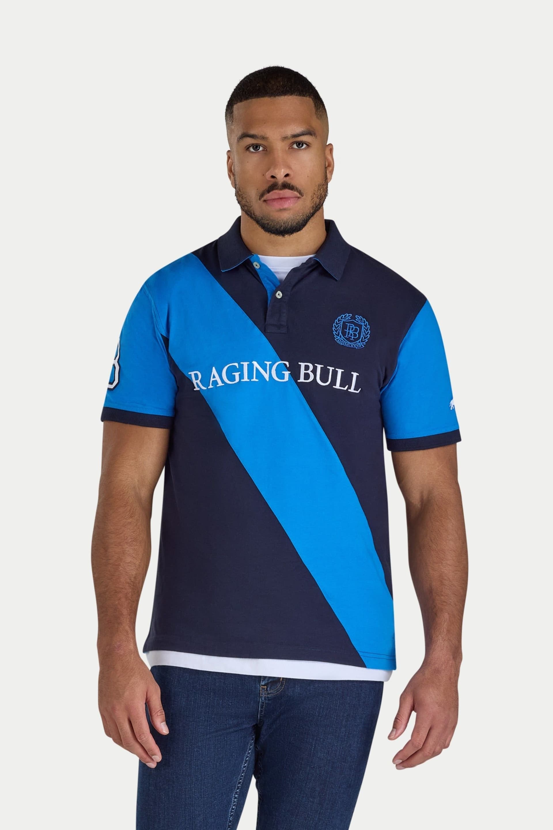 raging bull Raging Bull Men's Diagonal Stripe Jersey Polo