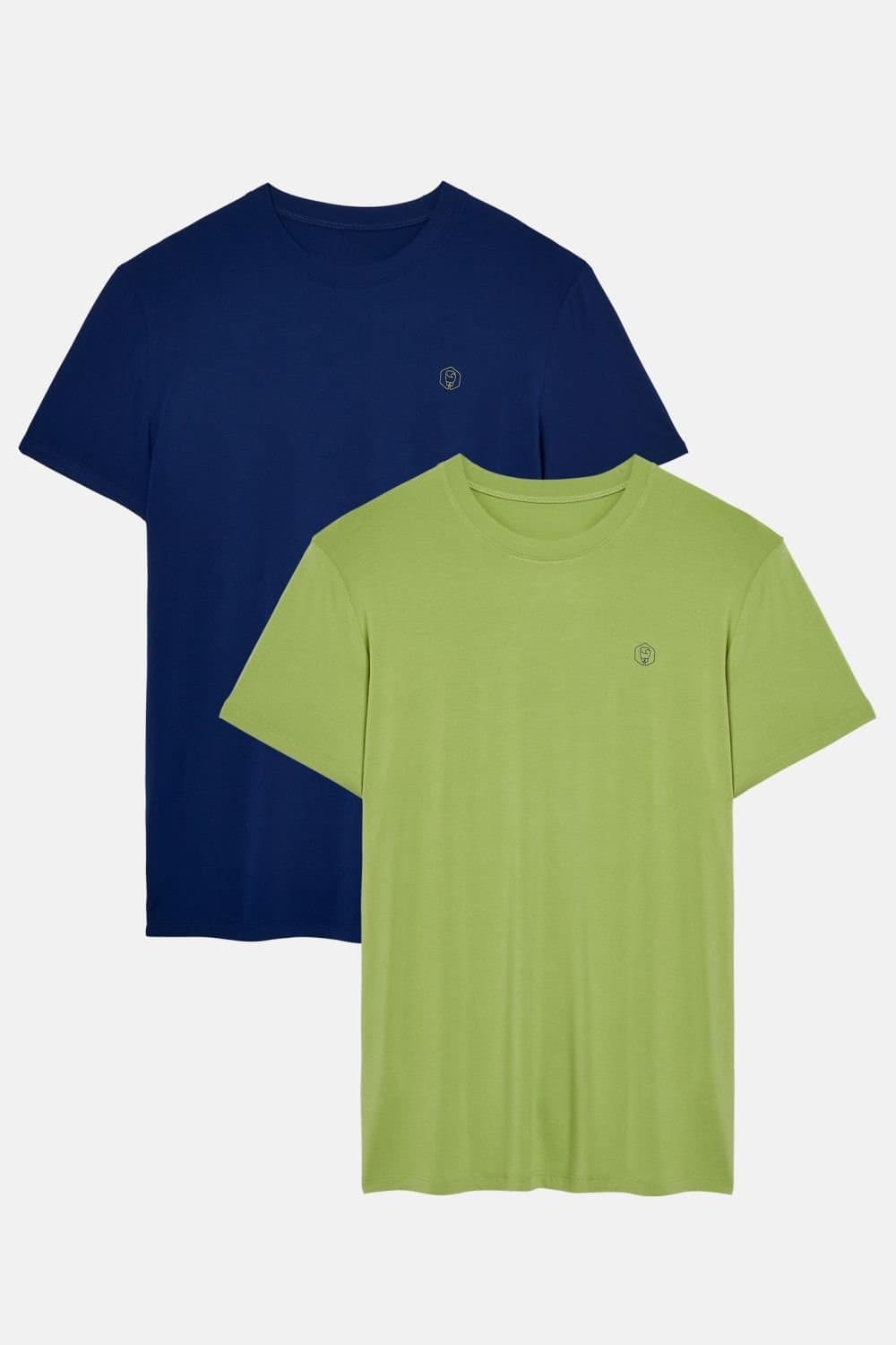 British Boxers British Boxers Men's Two Pack "Tarragon & Navy" Bamboo T-Shirts in Olive