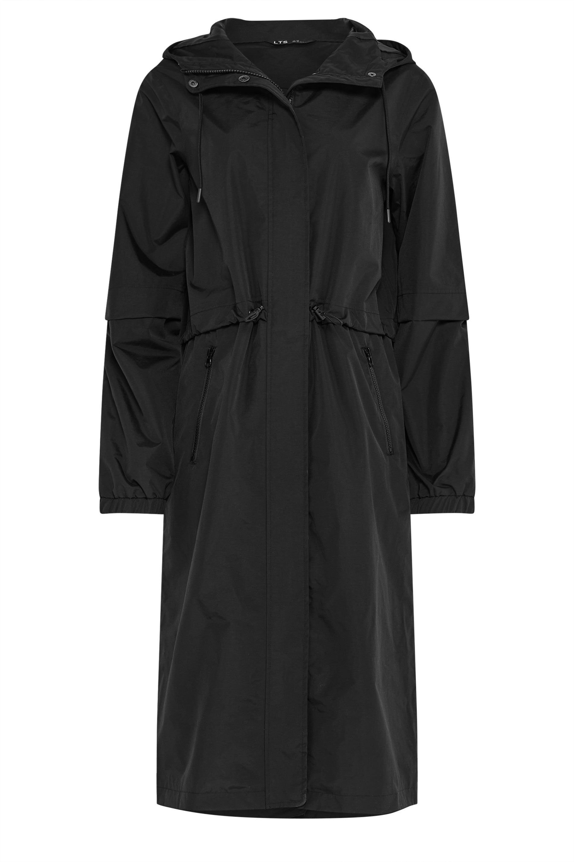 Long Tall Sally Long Tall Sally Women's Tall Waterproof Longline Jacket in Black - 2