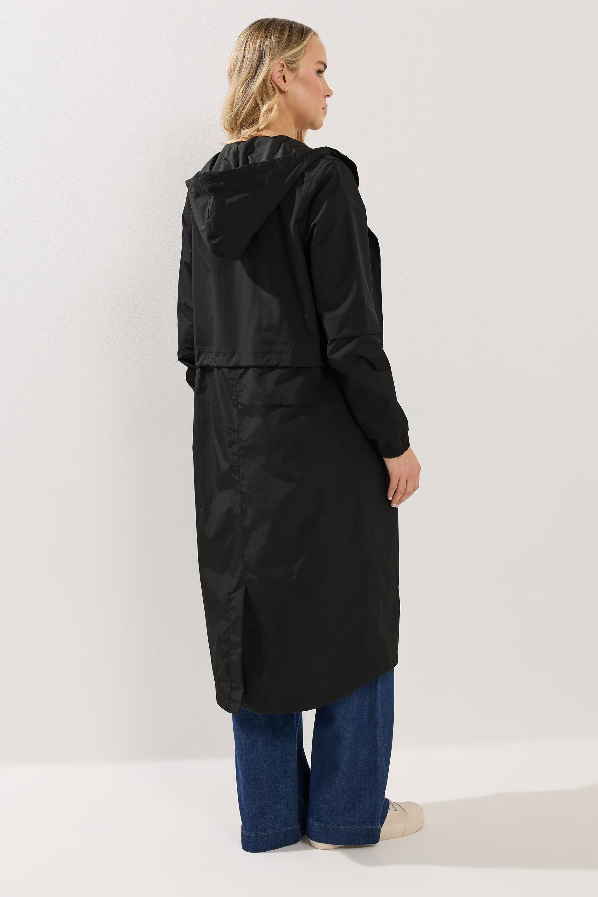 Long Tall Sally Long Tall Sally Women's Tall Waterproof Longline Jacket in Black - 3