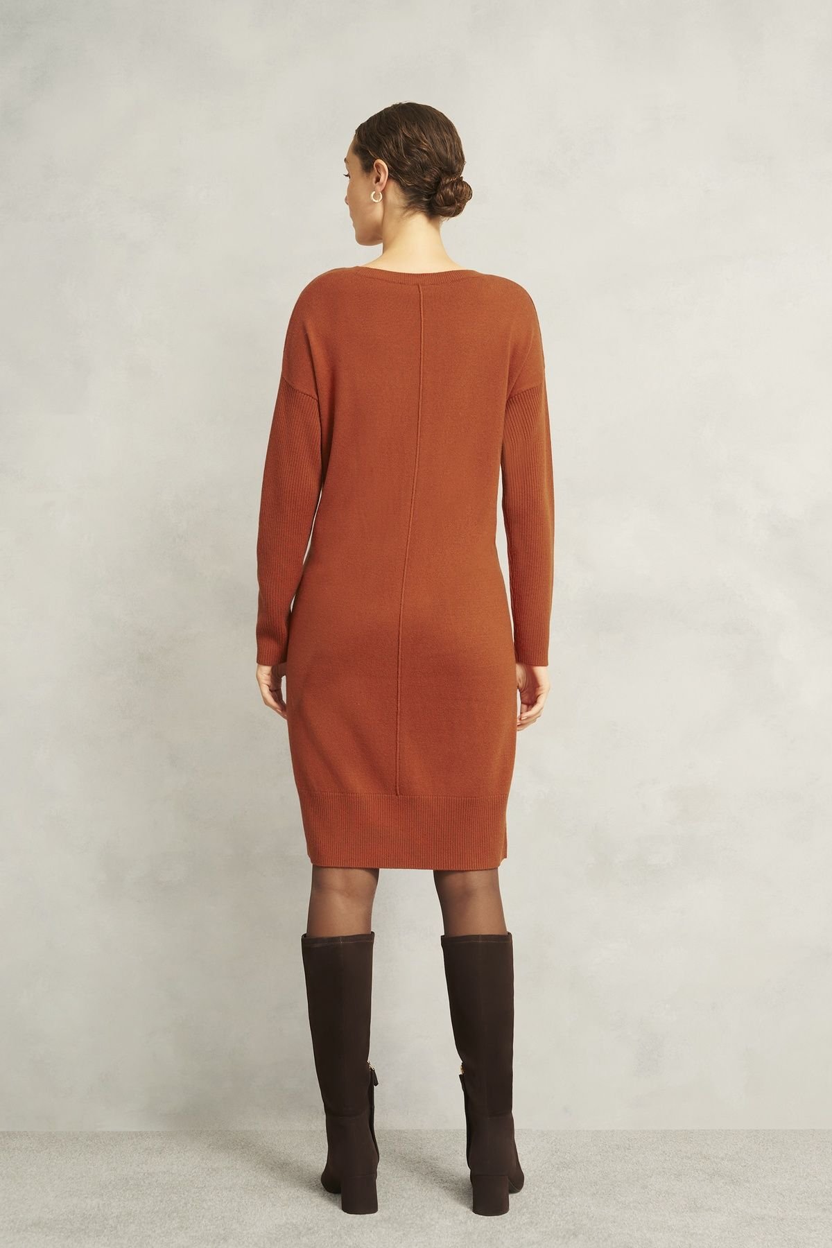 Hobbs London Hobbs London Women's Devora Knitted Dress in Terracotta - 4