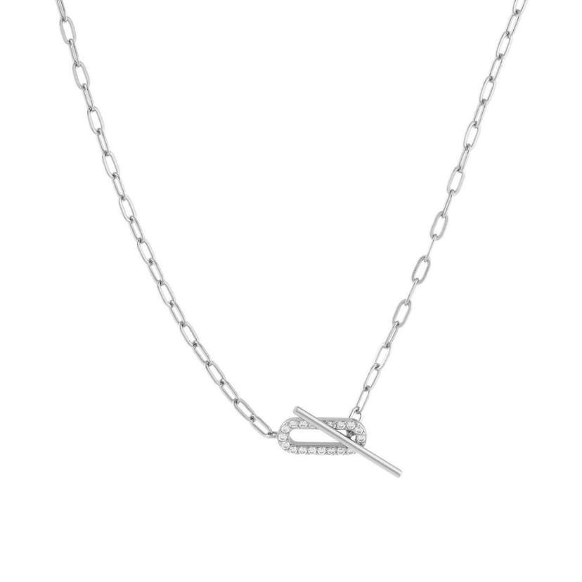 Gold Trip Gold Trip Women's Paperclip Toggle Necklace in Silver - 1