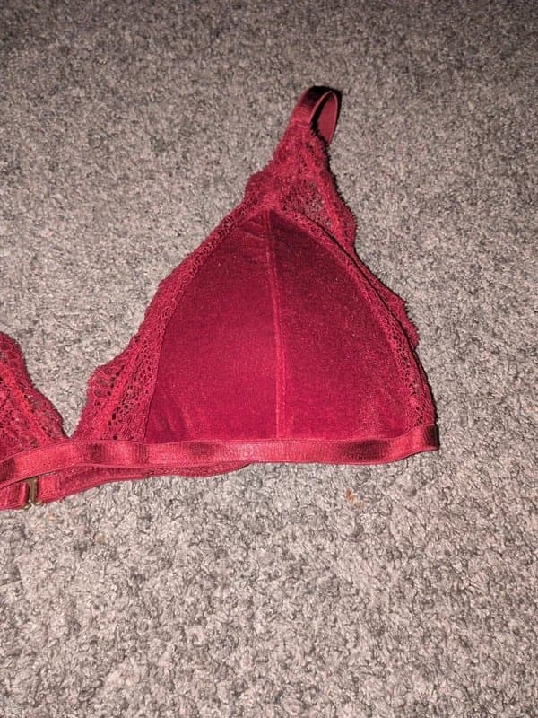 ASOS Red lace bra, ASOS size 14 velvet/velvor material