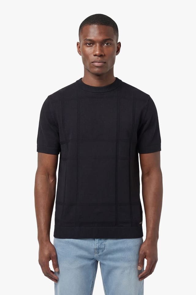 Luke 1977 Luke 1977 Men's Lerwick Knitted T-shirt in Black - 3