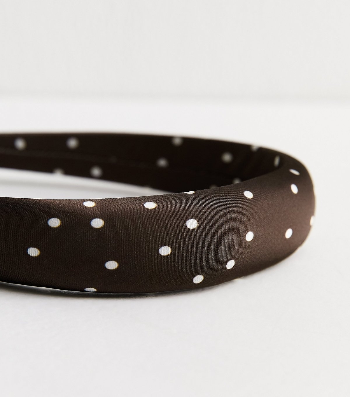 New Look Brown Satin Polka Dot Padded Headband New Look - 3