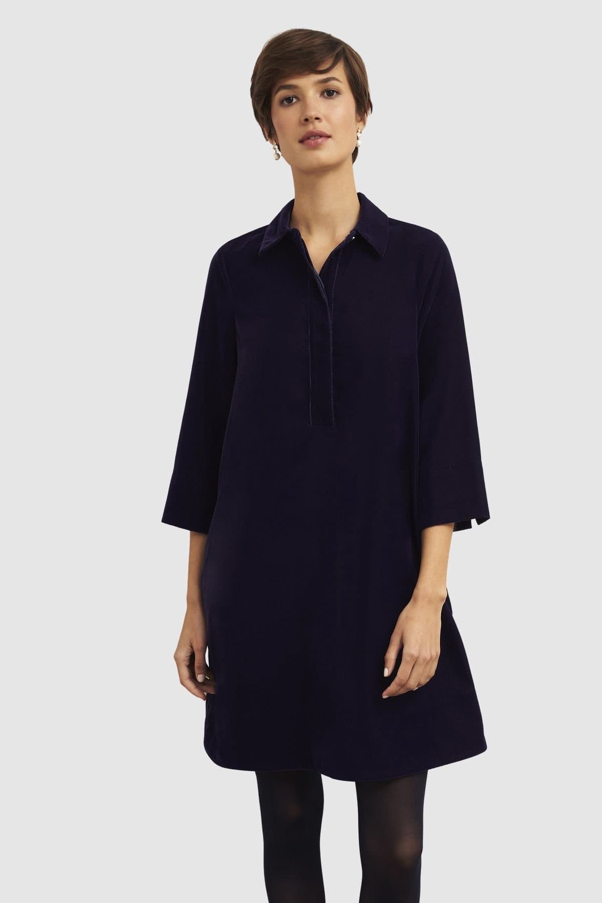 Hobbs London Hobbs London Women's Velvet Marciella Dress in Dark Navy
