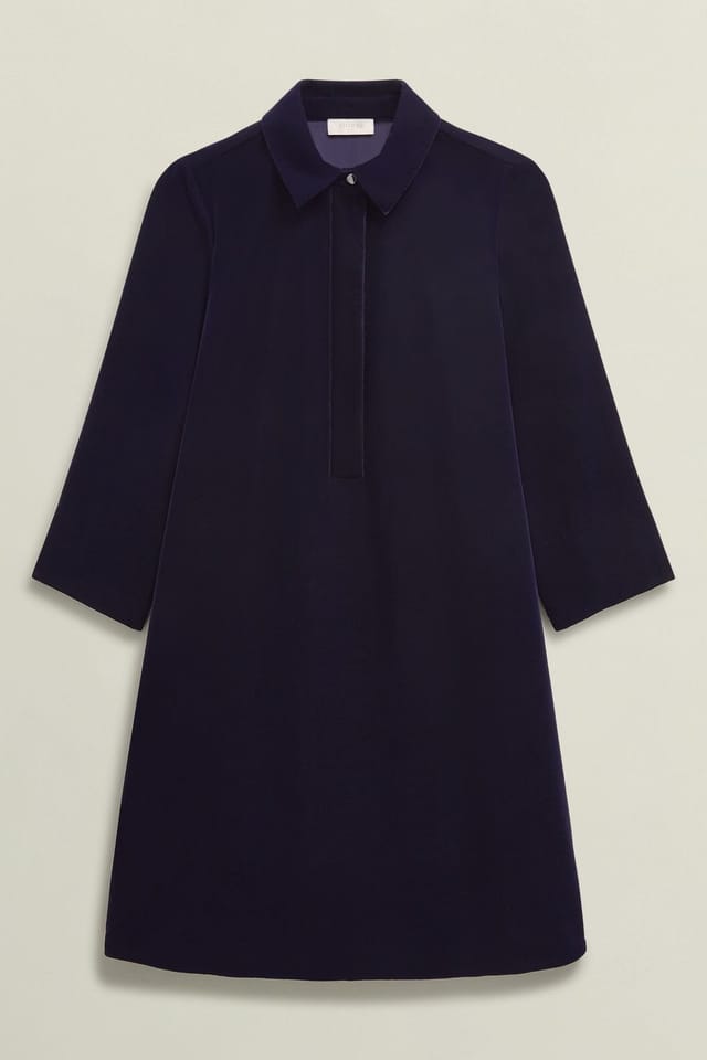 Hobbs London Hobbs London Women's Velvet Marciella Dress in Dark Navy - 2