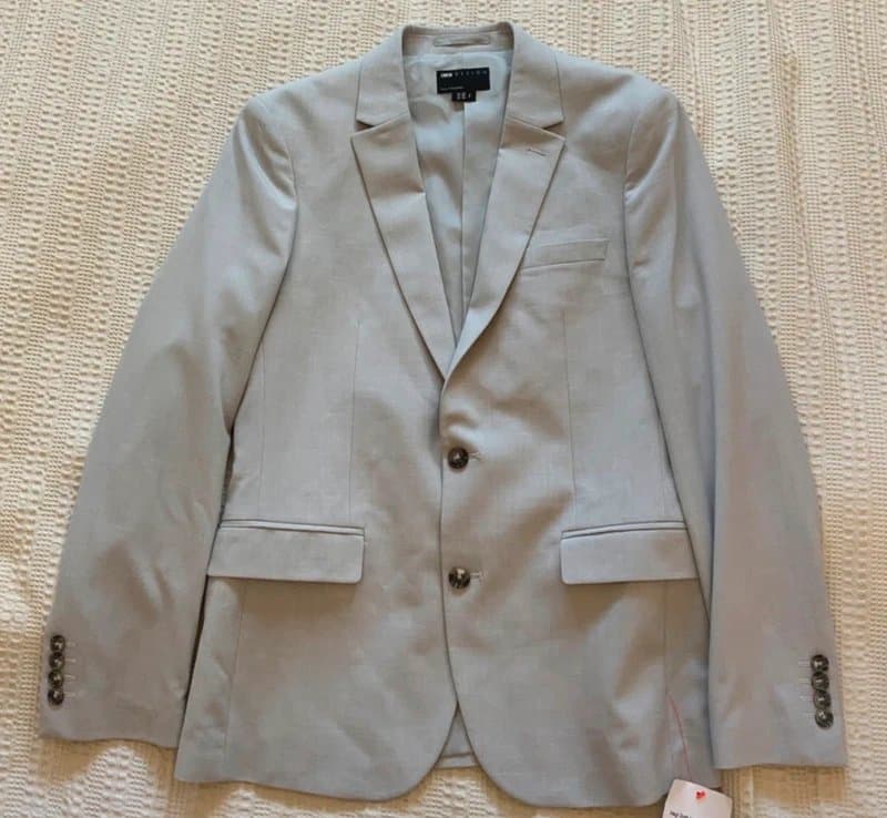 ASOS ASOS Silver/light grey single breasted Blazer Jacket 42R