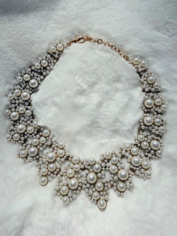 ever faith Bridal Vintage Style Ivory Pearl and Gold Choker