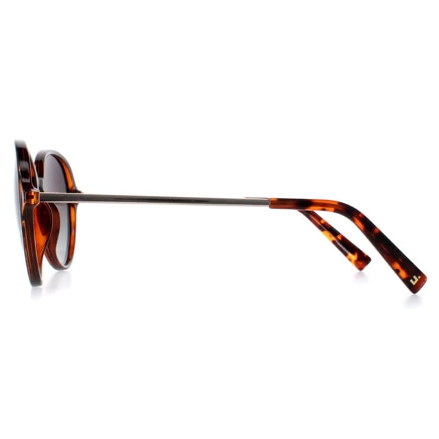 INVU INVU Women's Round Demi Tortoise Brown Gold Grey Polarized B2135 - 3