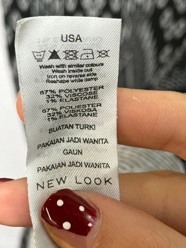 New Look New Look Black & White Bodycon Print Dress – Size UK 6