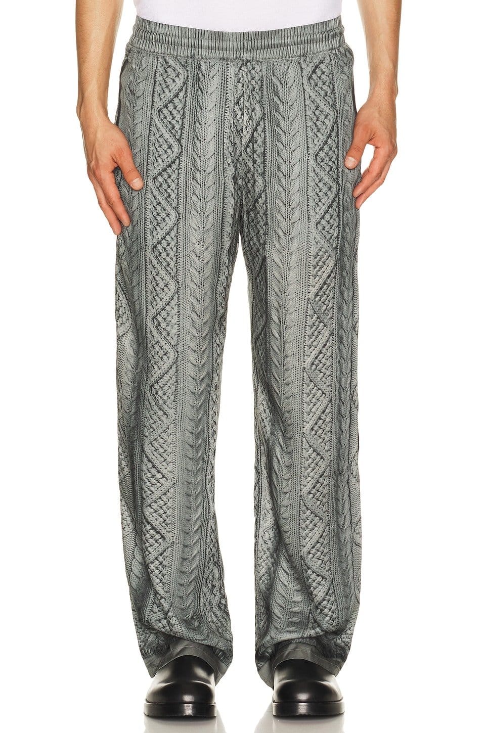 Revolve Grey Cable Knit Joggers