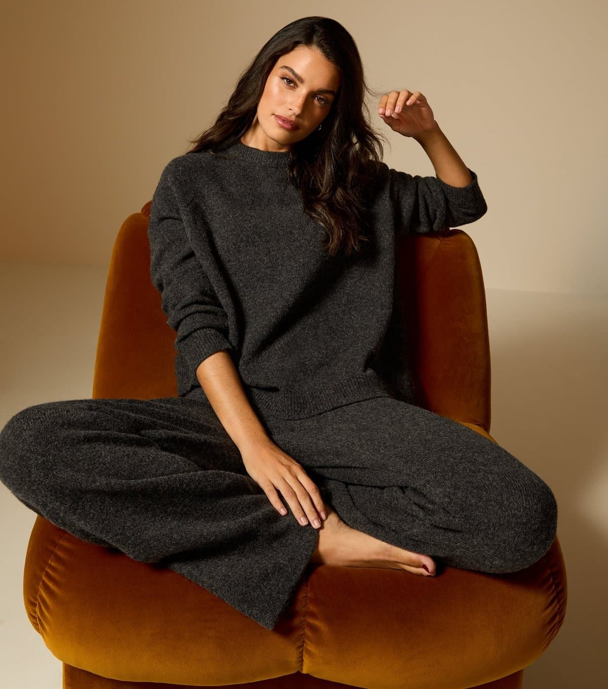 New Look New Look Dark Grey Crew Neck Midweight Knit Jumper